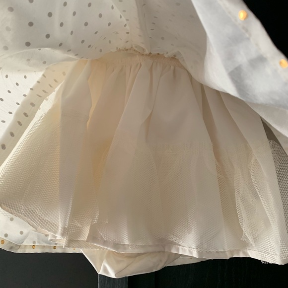🐦Gold & Cream Polka Dot Special Occasion Dress 9M - Picture 4 of 7